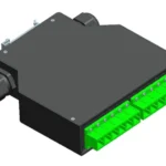 Cajita montaje DIN-RAIL para 12 adaptadores SC simplex sello IP55 (BLACK)
